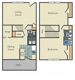 2 BED 1.5 BATH TOWNHOME